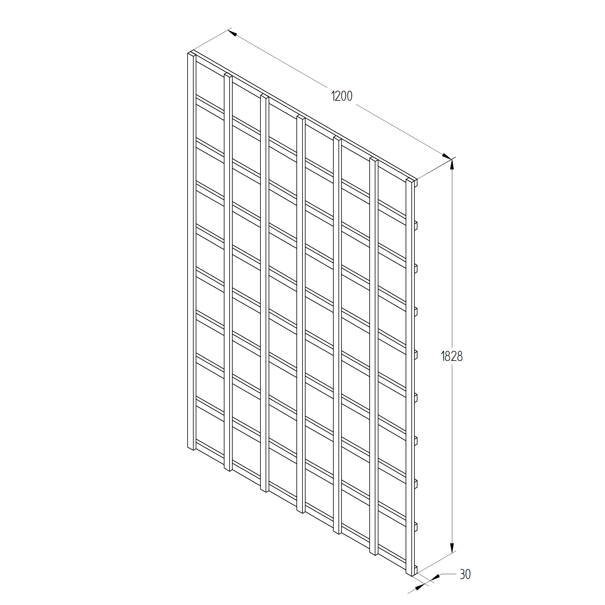 6ft Pine Trellis Panel, Pack Of 4 (W)120cm X (H)183cm 4 6ft Pine Trellis Panel, Pack Of 4 (W)120cm X (H)183cm - Image 3