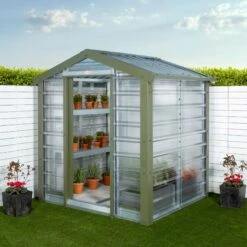 Adman Steel Sheds Multigrow 6.4x6.1 Greenhouse With Adjustable Vent -Garden Store adman steel sheds multigrow 6 4x6 1 greenhouse with adjustable vent5391538910318 01i bq