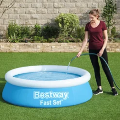 Bestway Fast Set™ Plain ABS Plastic & PVC Family Lounge Pool (W) 1.83m X (L) 1.83m -Garden Store bestway fast set plain abs plastic pvc family lounge pool w 1 83m x l 1 83m6942138967630 03i