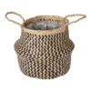 Black Seagrass Herringbone Circular Plant Pot (Dia)25cm 2 Black Seagrass Herringbone Circular Plant Pot (Dia)25cm -Garden Store black seagrass herringbone circular plant pot dia 25cm3663602442516 02c bq