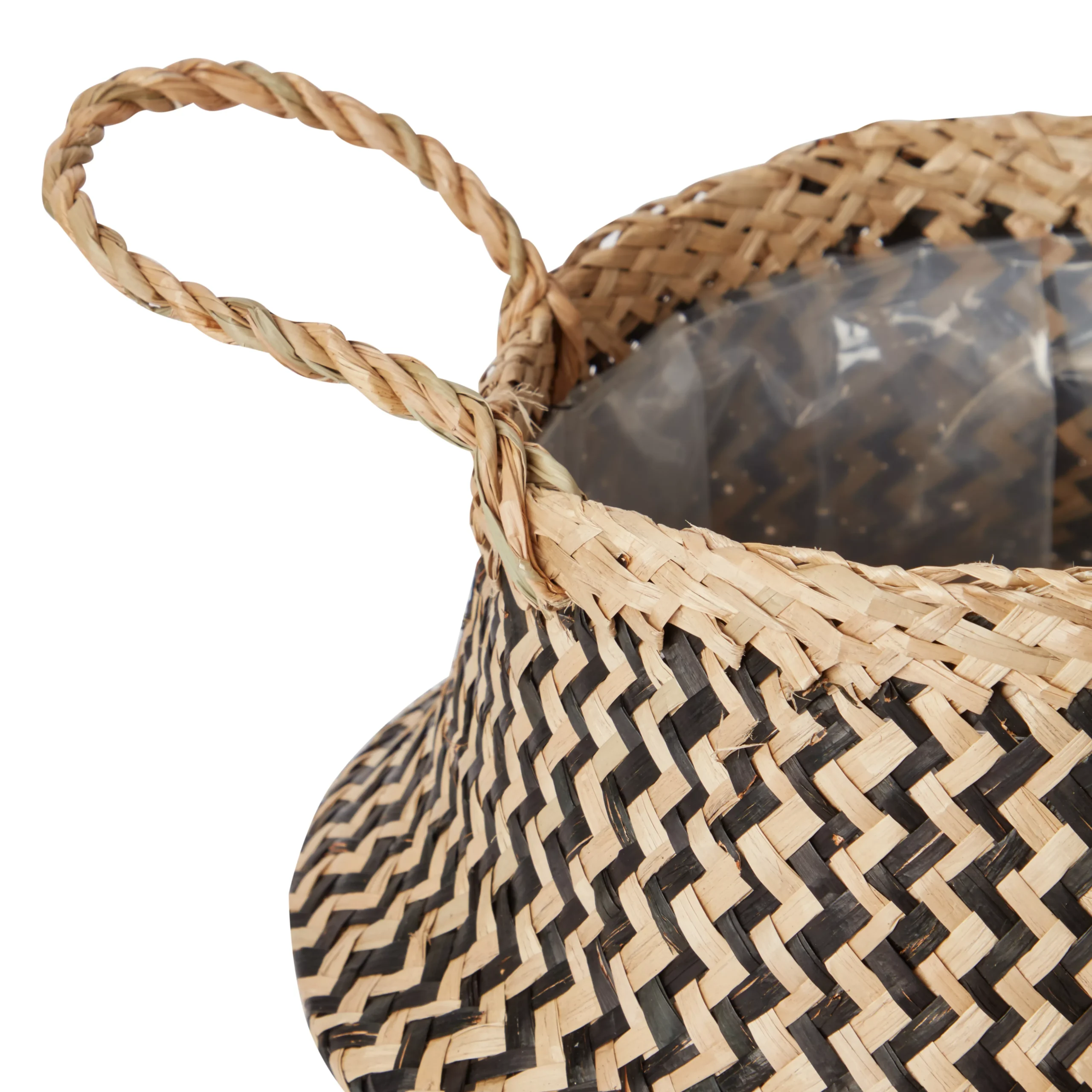 Black Seagrass Herringbone Circular Plant Pot (Dia)25cm 4 Black Seagrass Herringbone Circular Plant Pot (Dia)25cm - Image 2