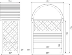 Blooma Chiltern Arbour, (H)1990mm (W)1340mm (D)800mm - Assembly Service Included -Garden Store blooma chiltern arbour h 1990mm w 1340mm d 800mm assembly service included5397007111705 01t bq