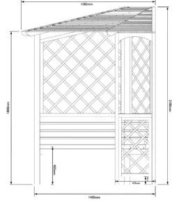 Blooma Chiltern Corner Arbour, (H)2100mm (W)1580mm (D)1580mm - Assembly Service Included -Garden Store blooma chiltern corner arbour h 2100mm w 1580mm d 1580mm assembly service included5397007111781 01t bq