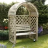 Blooma Chiltern Round Arbour, (H)1990mm (W)1340mm (D)800mm - Assembly Required -Garden Store blooma chiltern round arbour h 1990mm w 1340mm d 800mm assembly required5397007007527 01i BQ