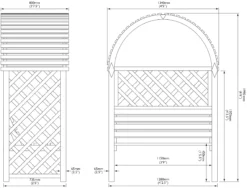 Blooma Chiltern Round Top Arbour, (H)1990mm (W)1340mm (D)800mm - Assembly Required -Garden Store blooma chiltern round top arbour h 1990mm w 1340mm d 800mm assembly required5397007055641 01t bq