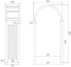 Blooma Chiltern Round Top Softwood Arch - Assembly Service Included -Garden Store blooma chiltern round top softwood arch assembly service included5397007111682 01t bq