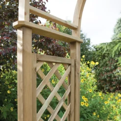Blooma Chiltern Round Top Softwood Arch -Garden Store blooma chiltern round top softwood arch5397007055627 02i BQ