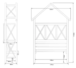 Blooma Cottage Apex Arbour, (H)2200mm (W)1370mm (D)560mm - Assembly Required -Garden Store blooma cottage apex arbour h 2200mm w 1370mm d 560mm assembly required5397007055542 01t bq