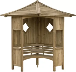 Blooma Elegant Corner Arbour, (H)2500mm (W)1730mm (D)1730mm - Assembly Required -Garden Store blooma elegant corner arbour h 2500mm w 1730mm d 1730mm assembly required5397007007732 01c BQ