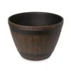 Blooma Lule Wood Effect Plastic Round Plant Pot (Dia)52cm -Garden Store blooma lule wood effect plastic round plant pot dia 52cm3663602700814 01bq