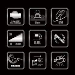 Erbauer ELMP170SP51 167cc Petrol Rotary Lawnmower -Garden Store erbauer elmp170sp51 167cc petrol rotary lawnmower5059340124438 01t