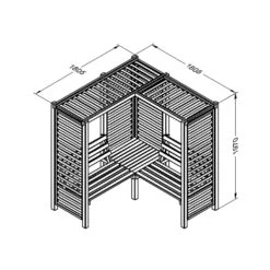 Forest Firenze Corner Arbour, (H)1970mm (W)1800mm (D)1800mm - Assembly Required -Garden Store forest firenze corner arbour h 1970mm w 1800mm d 1800mm assembly required5013053185049 01t bq