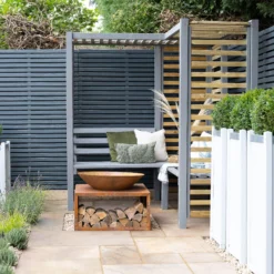 Forest Firenze Corner Arbour, (H)1970mm (W)1800mm (D)1800mm - Assembly Required -Garden Store forest firenze corner arbour h 1970mm w 1800mm d 1800mm assembly required5013053185049 03i bq