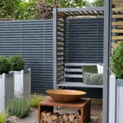 Forest Firenze Corner Arbour, (H)1970mm (W)1800mm (D)1800mm - Assembly Required -Garden Store forest firenze corner arbour h 1970mm w 1800mm d 1800mm assembly required5013053185049 41c bq