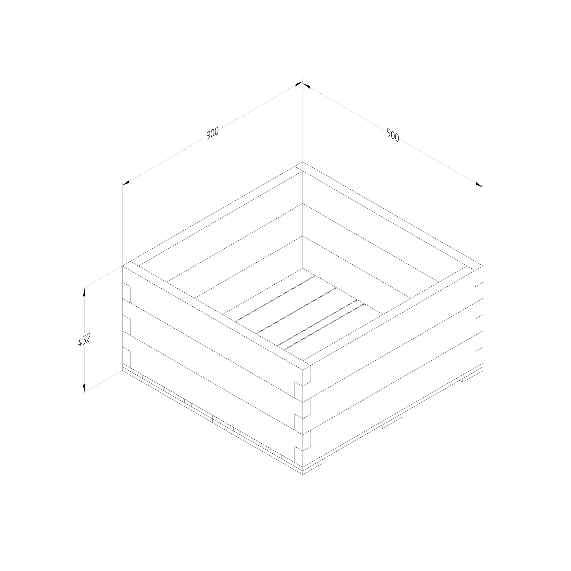 Forest Garden 0.9m X 0.9m Mixed Softwood Square Raised Bed Kit 0.81m² 7 Forest Garden 0.9m X 0.9m Mixed Softwood Square Raised Bed Kit 0.81m² - Image 5