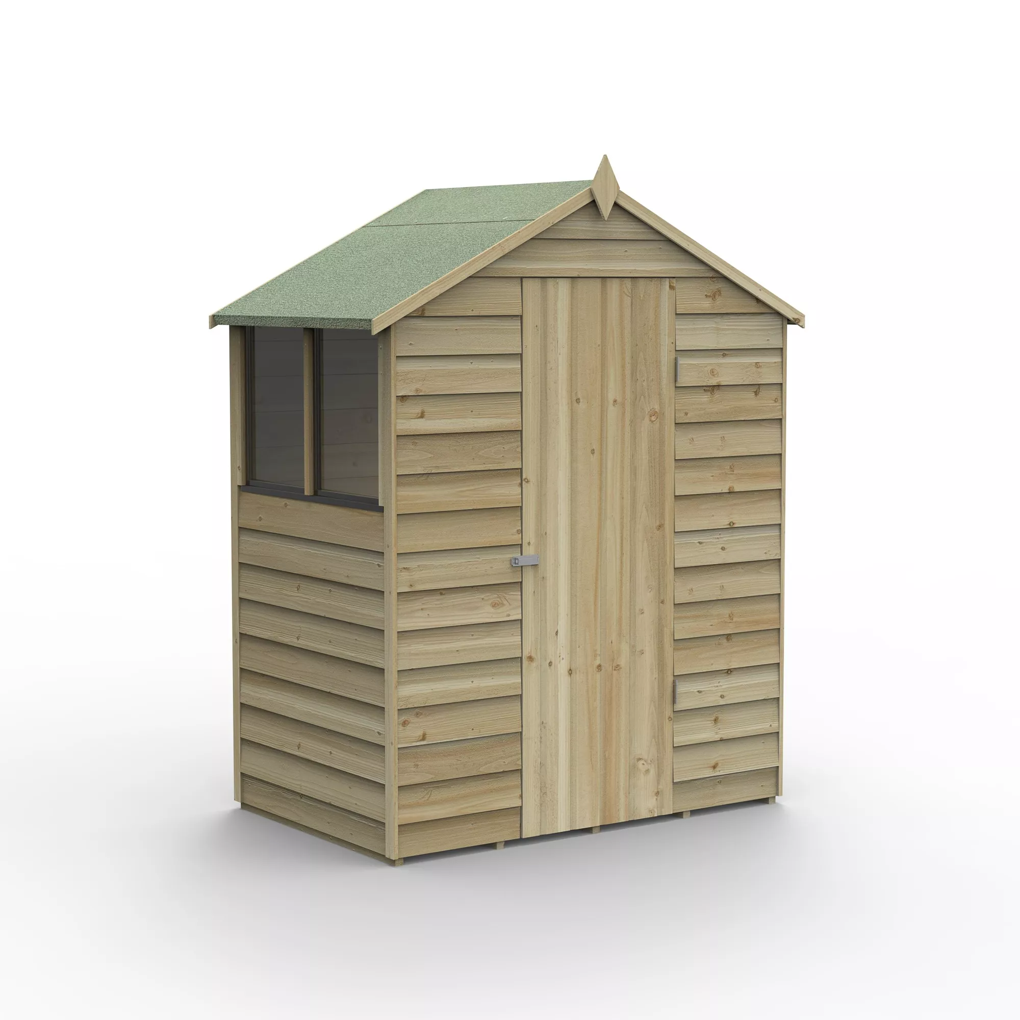 Forest Garden 5x3 Apex Pressure Treated Overlap Wooden Shed With Floor (Base Included) - Assembly Service Included 4 Forest Garden 5x3 Apex Pressure Treated Overlap Wooden Shed With Floor (Base Included) - Assembly Service Included - Image 2