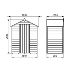Forest Garden 5x3 Ft Apex Overlap Wooden Shed With Floor (Base Included) - Assembly Service Included -Garden Store forest garden 5x3 ft apex overlap wooden shed with floor base included assembly service included5013053177075 01t bq
