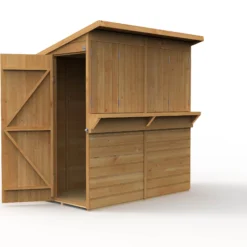 Forest Garden 6x3 Ft Pent Shiplap Garden Bar With Single Door -Garden Store forest garden 6x3 ft pent shiplap garden bar with single door5013053184066 03c bq