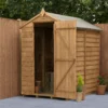 Forest Garden 6x4 Apex Dip Treated Overlap Wooden Shed With Floor -Garden Store forest garden 6x4 apex dip treated overlap wooden shed with floor5013053176795 01i bq