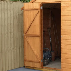 Forest Garden 6x4 Ft Pent Shiplap Wooden 2 Windows Shed With Floor (Base Included) -Garden Store forest garden 6x4 ft pent shiplap wooden 2 windows shed with floor base included 5013053178898 05i bq