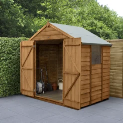 Forest Garden 7x5 Apex Dip Treated Overlap Wooden Shed With Floor