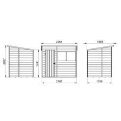 Forest Garden 7x5 Pent Dip Treated Overlap Wooden Shed With Floor - Assembly Service Included -Garden Store forest garden 7x5 pent dip treated overlap wooden shed with floor assembly service included5013053178447 01t bq