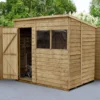 Forest Garden 7x5 Pent Pressure Treated Overlap Wooden Shed With Floor (Base Included) - Assembly Service Included -Garden Store forest garden 7x5 pent pressure treated overlap wooden shed with floor base included assembly service included5013053178515 01i bq