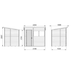 Forest Garden 7x5 Pent Pressure Treated Overlap Wooden Shed With Floor (Base Included) - Assembly Service Included -Garden Store forest garden 7x5 pent pressure treated overlap wooden shed with floor base included assembly service included5013053178515 01t bq
