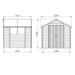 Forest Garden 7x7 Ft Apex Overlap Wooden 2 Door 2 Windows Shed With Floor -Garden Store forest garden 7x7 ft apex overlap wooden 2 door 2 windows shed with floor5013053177877 01t bq