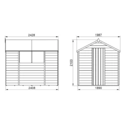 Forest Garden 8x6 Apex Dip Treated Overlap Wooden Shed With Floor (Base Included) - Assembly Service Included -Garden Store forest garden 8x6 apex dip treated overlap wooden shed with floor base included assembly service included5013053177471 01t bq