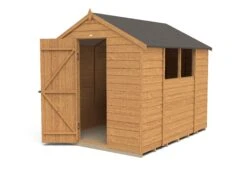 Forest Garden 8x6 Apex Dip Treated Overlap Wooden Shed With Floor (Base Included) - Assembly Service Included -Garden Store forest garden 8x6 apex dip treated overlap wooden shed with floor base included assembly service included5013053177471 21c bq