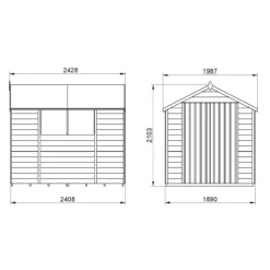 Forest Garden 8x6 Apex Pressure Treated Overlap Wooden Shed With Floor - Assembly Service Included -Garden Store forest garden 8x6 apex pressure treated overlap wooden shed with floor assembly service included5013053177600 01t bq
