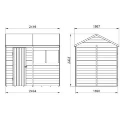 Forest Garden 8x6 Reverse Apex Dip Treated Overlap Wooden Shed With Floor (Base Included) - Assembly Service Included -Garden Store forest garden 8x6 reverse apex dip treated overlap wooden shed with floor base included assembly service included5013053178232 01t bq