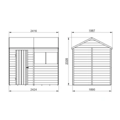Forest Garden 8x6 Reverse Apex Pressure Treated Overlap Wooden Shed With Floor -Garden Store forest garden 8x6 reverse apex pressure treated overlap wooden shed with floor5013053178256 01t bq