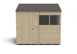 Forest Garden 8x6 Reverse Apex Pressure Treated Overlap Wooden Shed With Floor -Garden Store forest garden 8x6 reverse apex pressure treated overlap wooden shed with floor5013053178256 02c bq