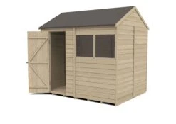 Forest Garden 8x6 Reverse Apex Pressure Treated Overlap Wooden Shed With Floor -Garden Store forest garden 8x6 reverse apex pressure treated overlap wooden shed with floor5013053178256 21c bq