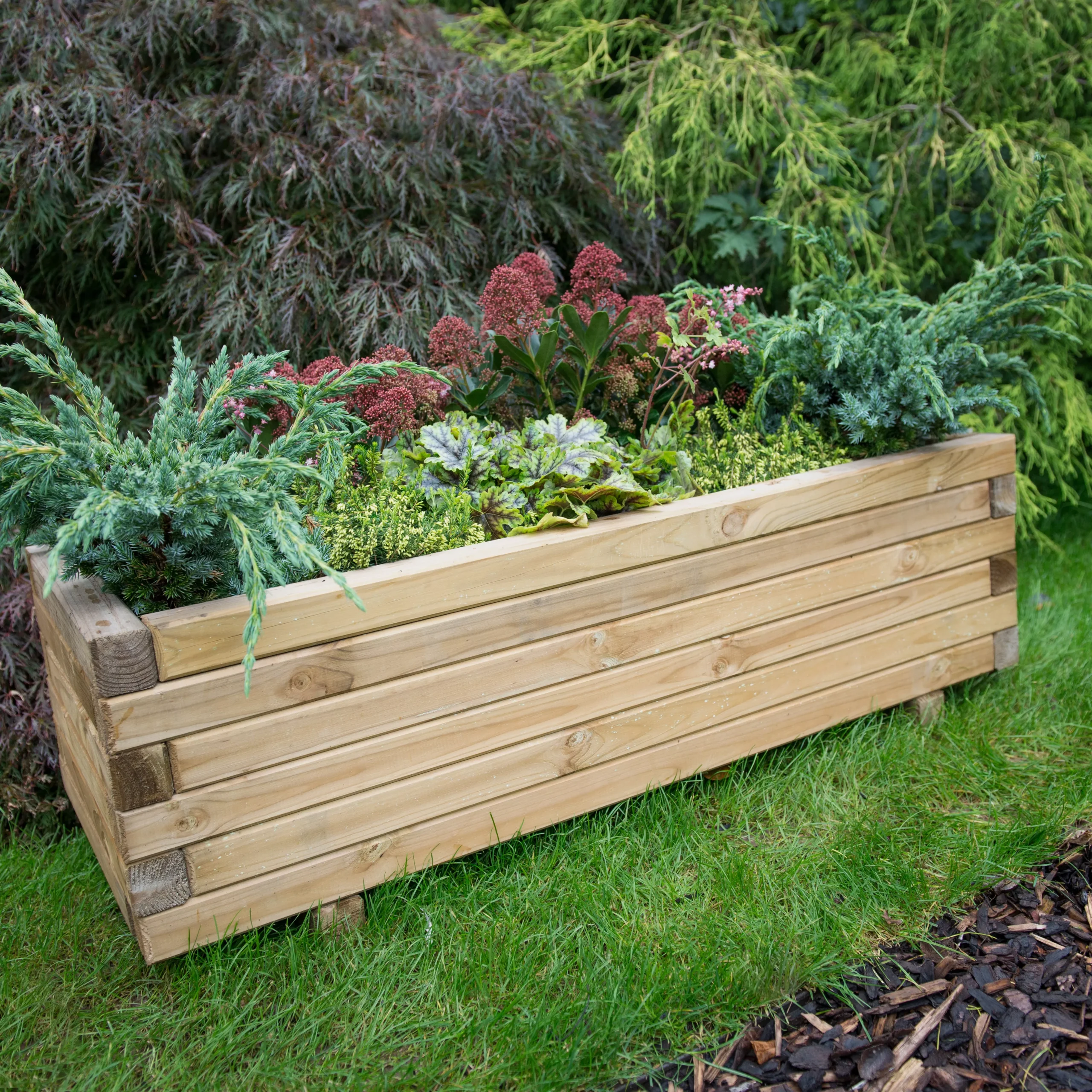 Forest Garden Agen Wooden Rectangular Planter 4 Forest Garden Agen Wooden Rectangular Planter - Image 2