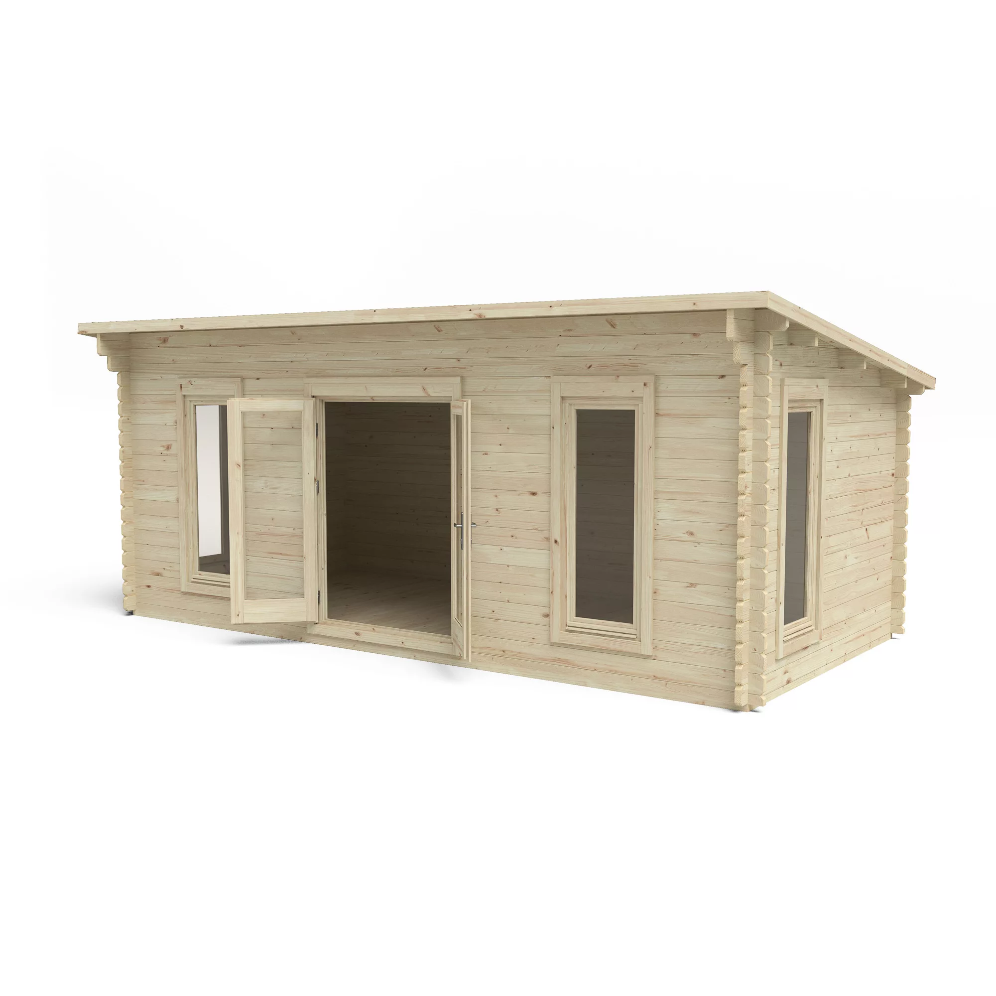 Forest Garden Arley 6x3 Toughened Glass Pent Loglap Solid Wood Cabin With Double Door - Assembly Service Included 11 Forest Garden Arley 6x3 Toughened Glass Pent Loglap Solid Wood Cabin With Double Door - Assembly Service Included - Image 9