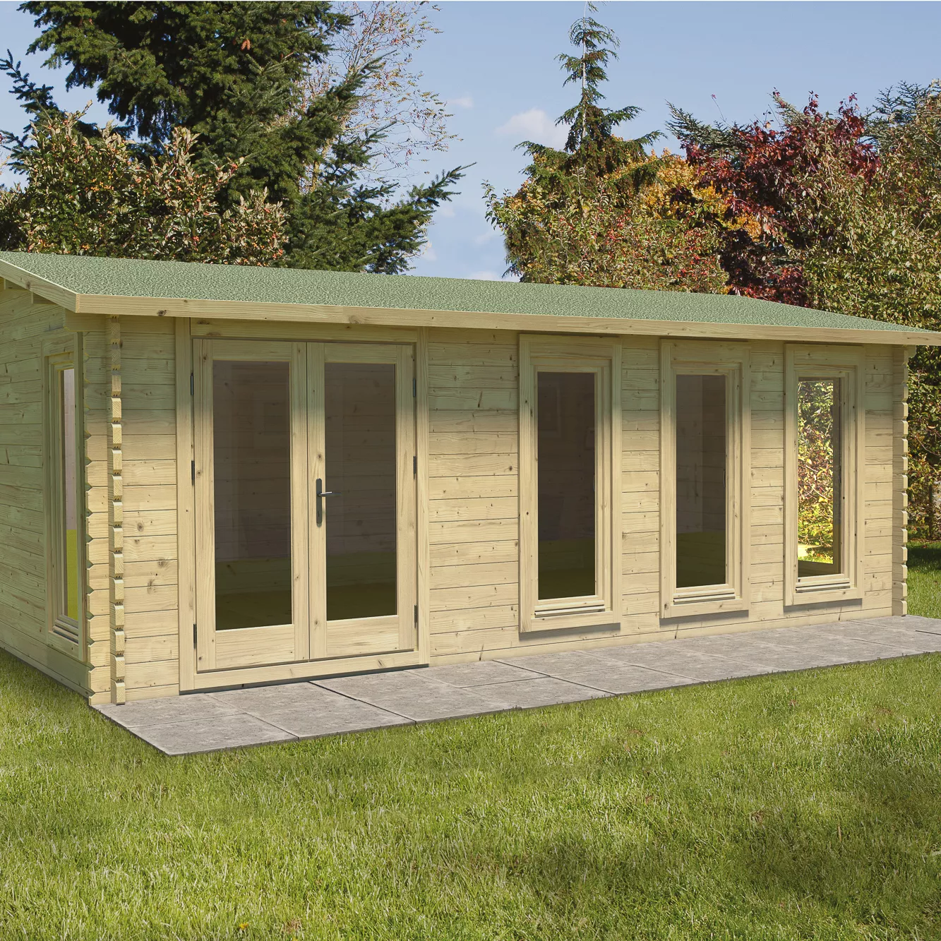 Forest Garden Blakedown 6x4 Toughened Glass Pent Loglap Solid Wood Cabin With Double Door 8 Forest Garden Blakedown 6x4 Toughened Glass Pent Loglap Solid Wood Cabin With Double Door - Image 6