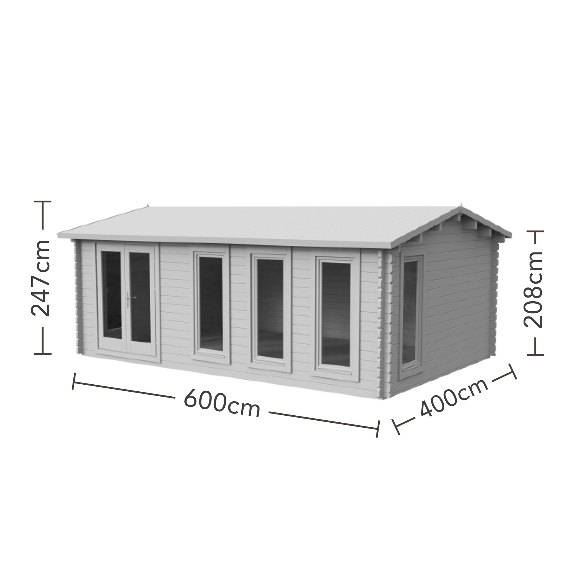 Forest Garden Blakedown 6x4 Toughened Glass Pent Loglap Solid Wood Cabin With Double Door 7 Forest Garden Blakedown 6x4 Toughened Glass Pent Loglap Solid Wood Cabin With Double Door - Image 5