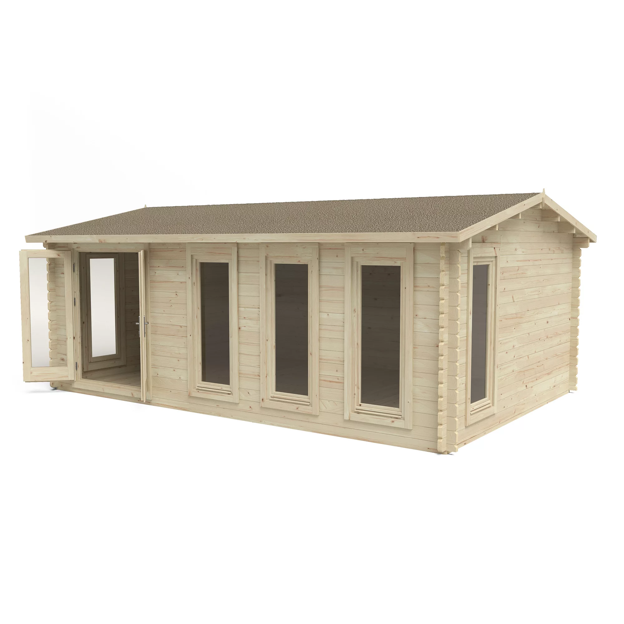 Forest Garden Blakedown 6x4 Toughened Glass Pent Loglap Solid Wood Cabin With Double Door 5 Forest Garden Blakedown 6x4 Toughened Glass Pent Loglap Solid Wood Cabin With Double Door - Image 3