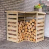 Forest Garden Corner Timber 4x4 Ft Log Store 2 Forest Garden Corner Timber 4x4 Ft Log Store -Garden Store forest garden corner timber 4x4 ft log store5013053190005 01i