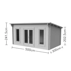 Forest Garden Elmley 5x3 Toughened Glass Pent Loglap Solid Wood Cabin With Double Door -Garden Store forest garden elmley 5x3 toughened glass pent loglap solid wood cabin with double door5013053181430 01t bq