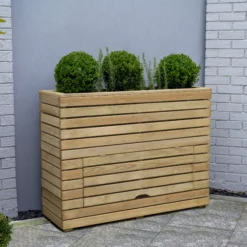 Forest Garden Linear Natural Timber Rectangular Planter (H) 91.1cm X (W) 120cm -Garden Store forest garden linear natural timber rectangular planter h 91 1cm x w 120cm5013053190241 01i