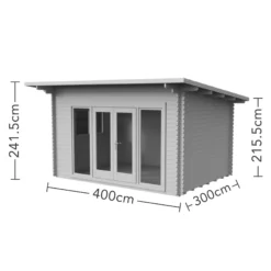Forest Garden Melbury 4x3 Toughened Glass Pent Loglap Solid Wood Cabin With Double Door - Assembly Service Included -Garden Store forest garden melbury 4x3 toughened glass pent loglap solid wood cabin with double door assembly service included5013053181744 01t bq