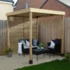 Forest Garden Modular Square Pergola, (H)2045mm (W)1970mm With 1 Pair Of Screens -Garden Store forest garden modular square pergola h 2045mm w 1970mm with 1 pair of screens5013053183151 01i