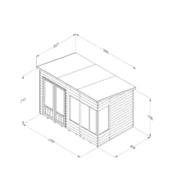 Forest Garden Oakley 10x6 Pent Overlap Solid Wood Summer House With Double Door (Base Included) - Assembly Service Included -Garden Store forest garden oakley 10x6 pent overlap solid wood summer house with double door base included assembly service included5013053188743 01t bq