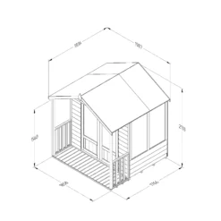 Forest Garden Oakley 6x6 Apex Overlap Solid Wood Summer House With Double Door (Base Included) -Garden Store forest garden oakley 6x6 apex overlap solid wood summer house with double door base included 5013053188545 01t bq