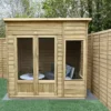 Forest Garden Oakley 7x5 Pent Overlap Solid Wood Summer House With Double Door - Assembly Service Included -Garden Store forest garden oakley 7x5 pent overlap solid wood summer house with double door assembly service included5013053188514 01i bq