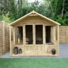Forest Garden Oakley 8x12 Apex Overlap Solid Wood Summer House With Double Door (Base Included) - Assembly Service Included -Garden Store forest garden oakley 8x12 apex overlap solid wood summer house with double door base included assembly service included5013053188842 01i bq